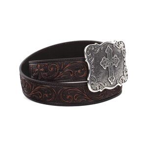 5738 M&f Western Tooled Cross Brown Md (34"